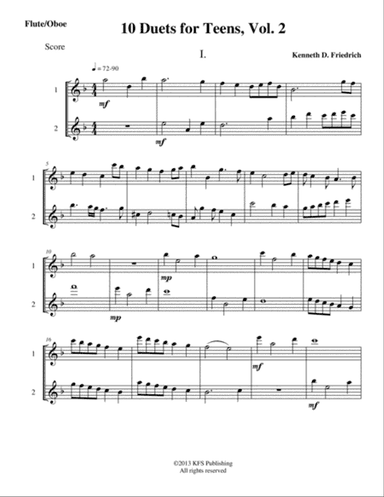 10 Flute Duets for Teens, Vol. 2