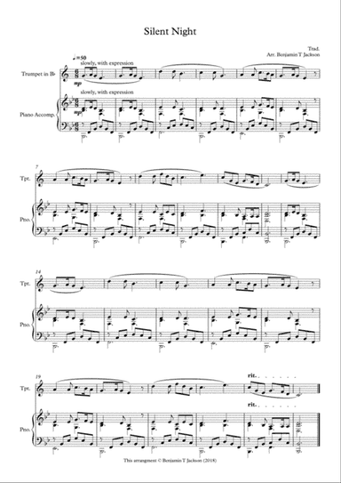Silent Night - Trumpet in Bb