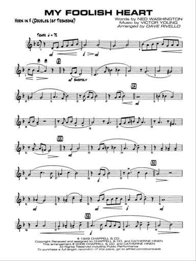 My Foolish Heart: 1st F Horn