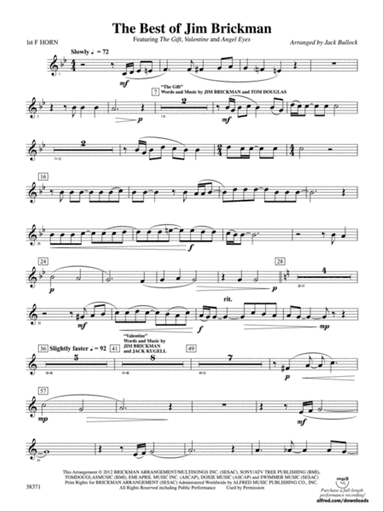 The Best of Jim Brickman: 1st F Horn