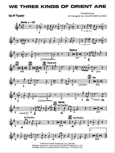 We Three Kings of Orient Are: 3rd B-flat Trumpet