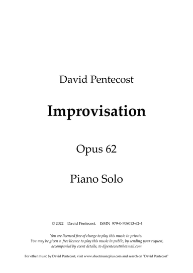 Improvisation, Op.62