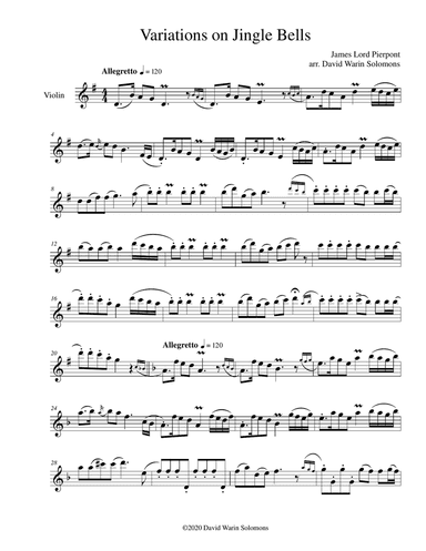 Variations on Jingle Bells for solo violin