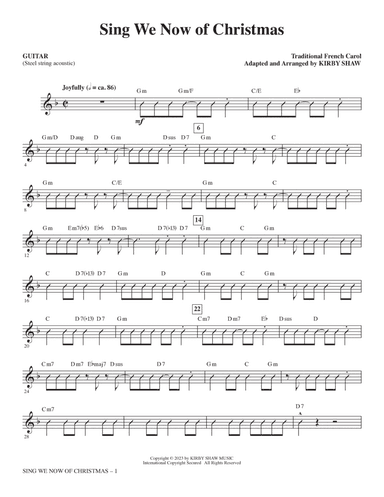 Sing We Now of Christmas (arr. Kirby Shaw) - Guitar