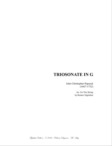 TRIOSONATA IN G - Arr. for Trio String