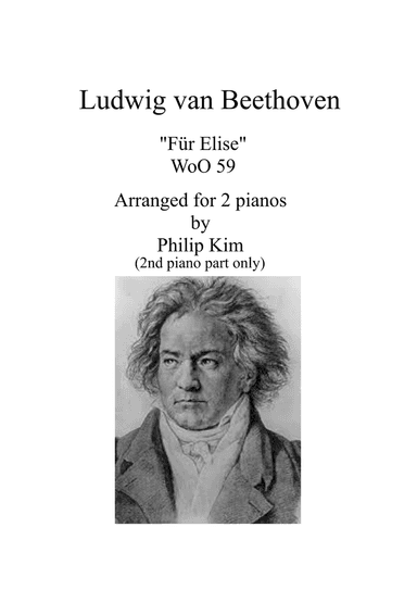 Für Elise for 2 pianos by Beethoven (2nd piano part only)