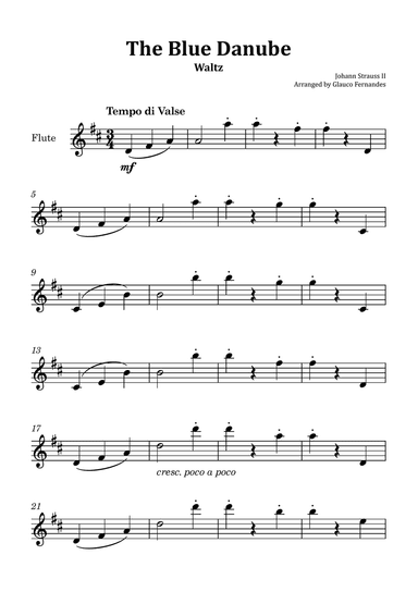 The Blue Danube - Flute Solo