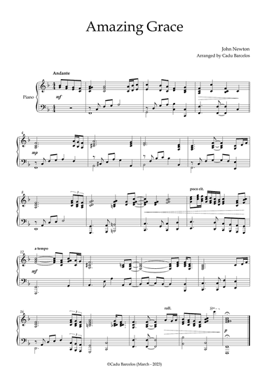 Amazing Grace (Piano intermediate 3)