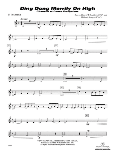 Ding Dong Merrily on High: 1st B-flat Trumpet