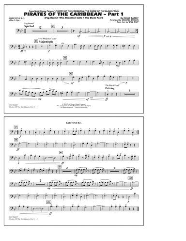 Pirates Of The Caribbean (Part 1) (arr. Brown) - Baritone B.C. (Opt. Tbn. 2)