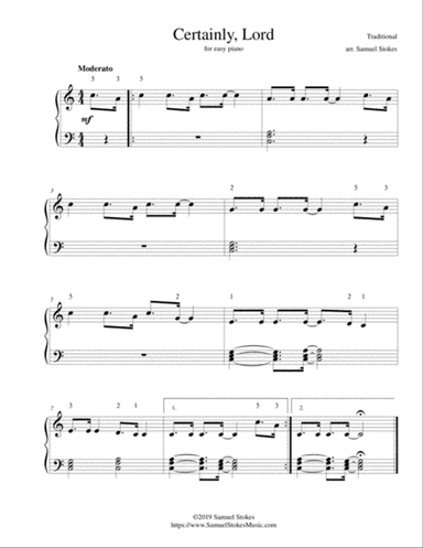 Certainly, Lord - for easy piano