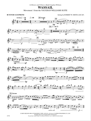 Wassail: B-flat Tenor Saxophone