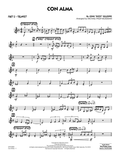 Con Alma (arr. Michael Mossman) - Part 2 - Trumpet