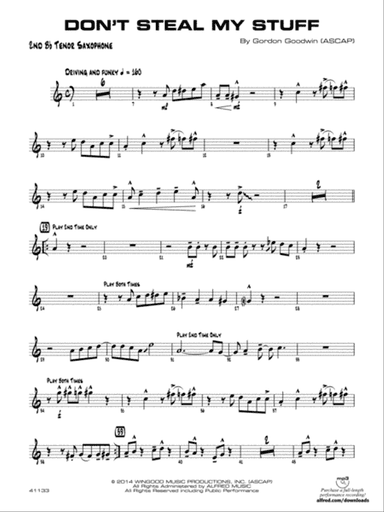 Don't Steal My Stuff: 2nd B-flat Tenor Saxophone