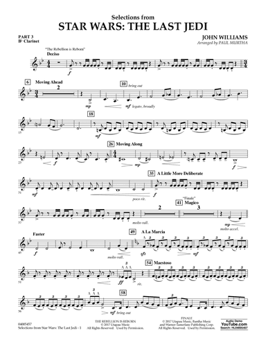 Selections from Star Wars: The Last Jedi - Pt.3 - Bb Clarinet