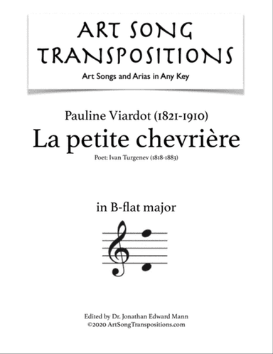 VIARDOT: La petite chevrière (transposed to B-flat major)