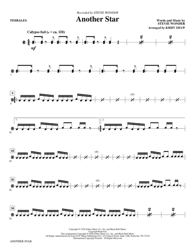 Another Star (arr. Kirby Shaw) - Timbales