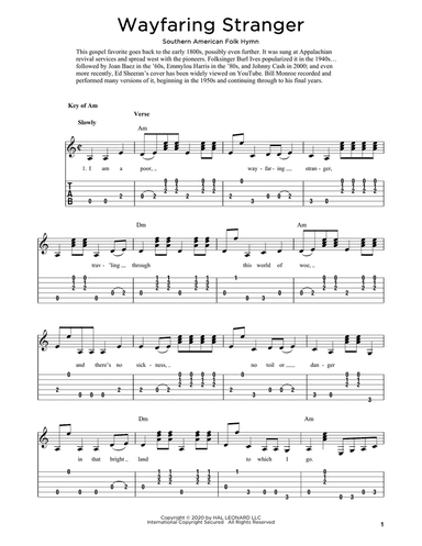 Wayfaring Stranger (arr. Fred Sokolow)