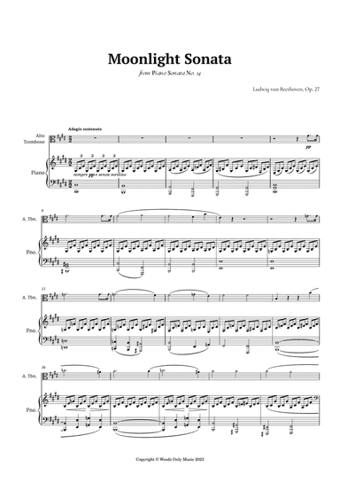 Moonlight Sonata by Beethoven for Alto Trombone and Piano