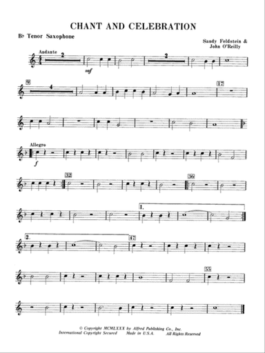 Chant and Celebration: B-flat Tenor Saxophone