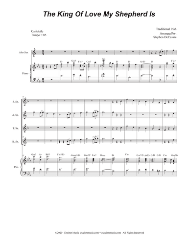 The King Of Love My Shepherd Is (Saxophone Quartet and Piano)