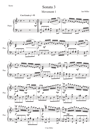 Pianosonata number 3, 1st movement