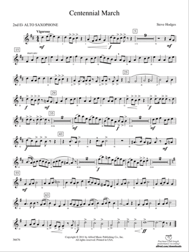 Centennial March: 2nd E-flat Alto Saxophone