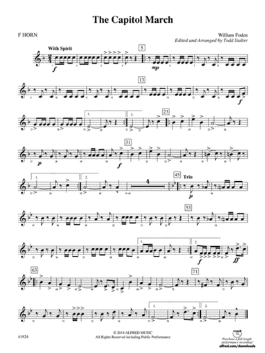 The Capitol March: 1st F Horn