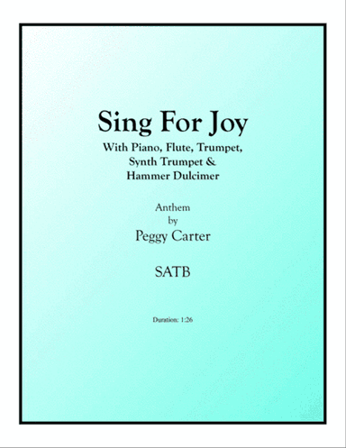 Sing For Joy SATB with Flute, Trumpet & Hammer Dulcimer