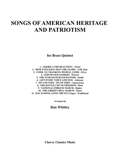 Songs of American Heritage and Patriotism for Brass Quintet