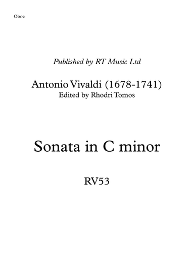 Vivaldi RV53 Sonata in C minor. Solo oboe / trumpet / piccolo trumpet parts.