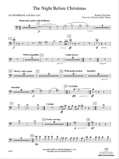 The Night Before Christmas: (wp) 2nd B-flat Trombone B.C.