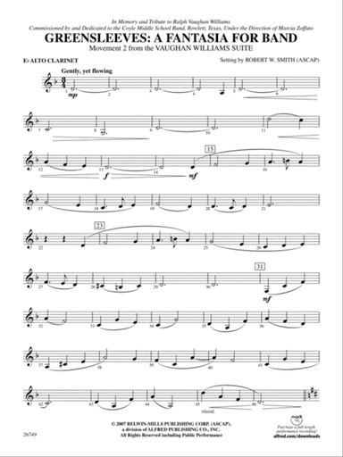 Greensleeves: A Fantasia for Band: E-flat Alto Clarinet