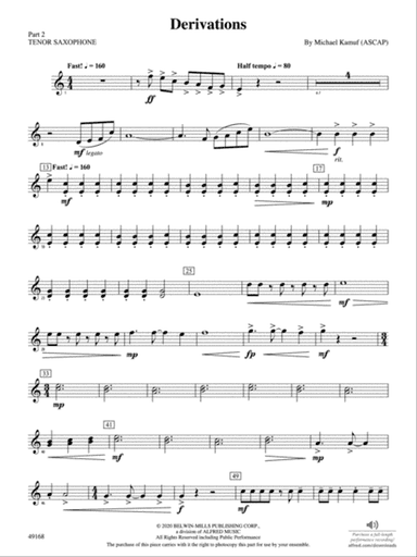 Derivations: Part 2 - Tenor Saxophone