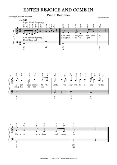 Enter Rejoice and Coime In