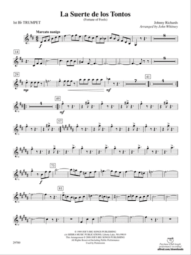 La Suerte de los Tontos (Fortune of Fools): 1st B-flat Trumpet