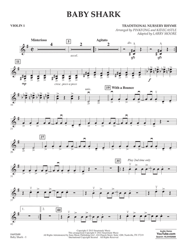Baby Shark (arr. Larry Moore) - Violin 1