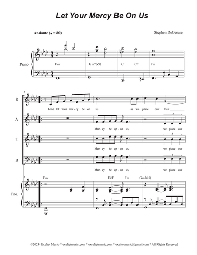Let Your Mercy Be On Us (SATB)