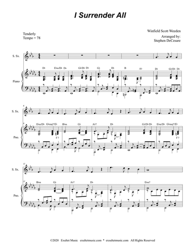 I Surrender All (Soprano Saxophone and Piano)