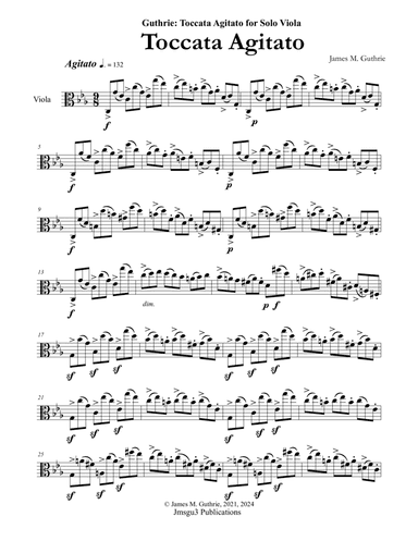 Guthrie: Toccata Agitato for Solo Viola
