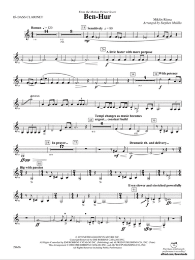 Ben-Hur: B-flat Bass Clarinet