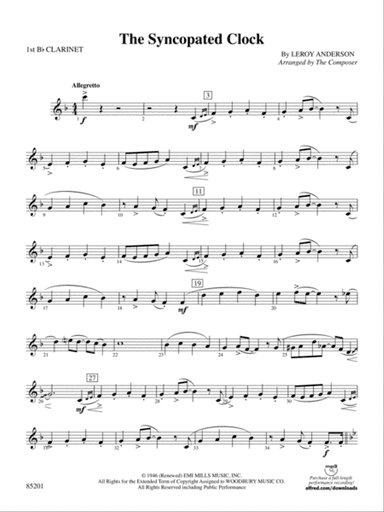 The Syncopated Clock: 1st B-flat Clarinet