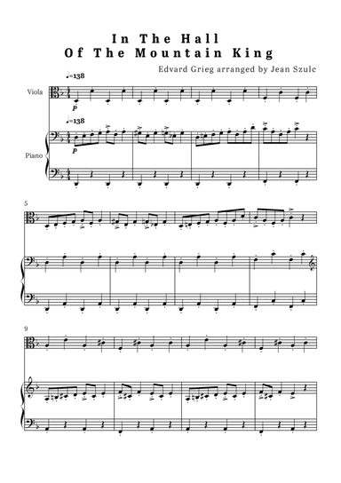 In The Hall of The Mountain King - Viola and Piano