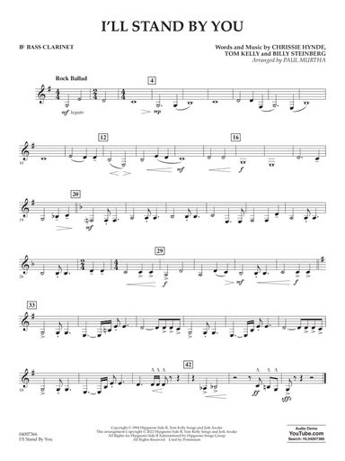 I'll Stand By You (arr. Paul Murtha) - Bb Bass Clarinet