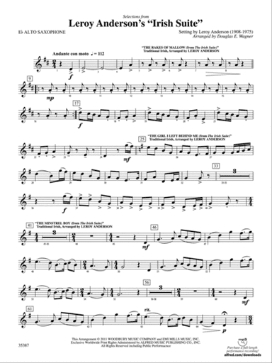 Leroy Anderson’s Irish Suite, Selections from: E-flat Alto Saxophone