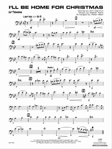 I'll Be Home for Christmas: 1st Trombone