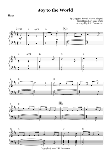 Joy to the World - Harp Solo with Chords