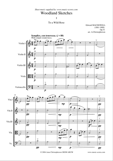 To a Wild Rose - String Quintet