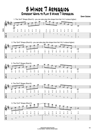 B Minor 7 Arpeggios (5 Ways to Play)