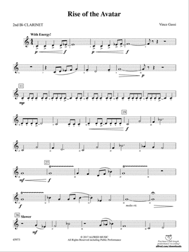 Rise of the Avatar: 2nd B-flat Clarinet